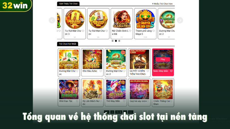 Tổng quan về hệ thống chơi slot tại nền tảng